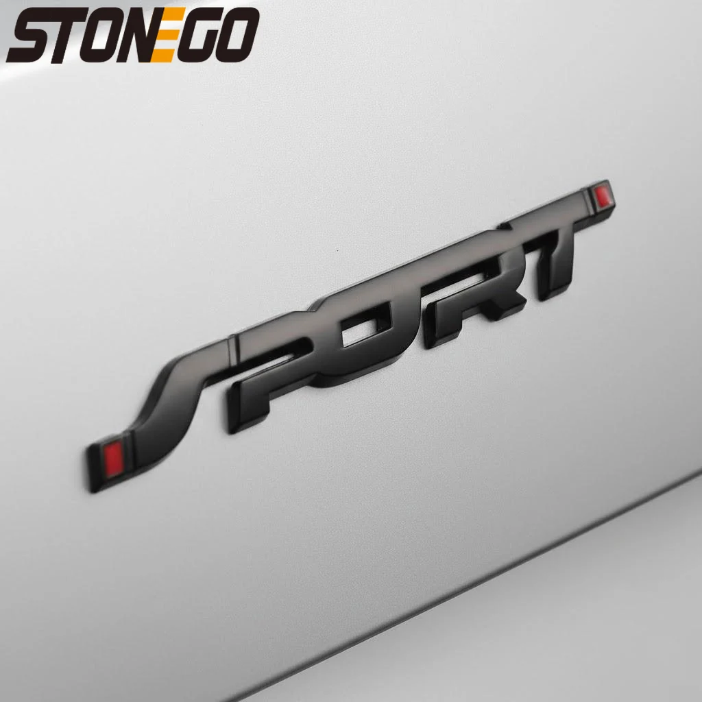 Fashion Sport Emblem Trunk Fender Badge Chrome 3D Logo Stickers High Gloss Decor Car Accessories