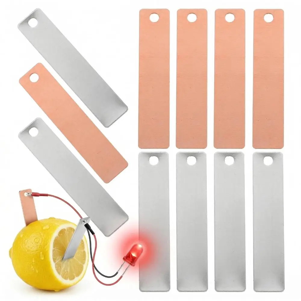 Experiment Grade Electrode Strips Conductive Versatile Zinc Anode Sheet Corrosion Resistant Metal Strips Fruit Battery Project