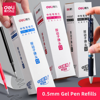 20PCS/Box Retractable Gel Pen Refills 0.5mm Black Blue Red Color Ink Replacements Gel Ink Pen Single Bag Packing Stationery