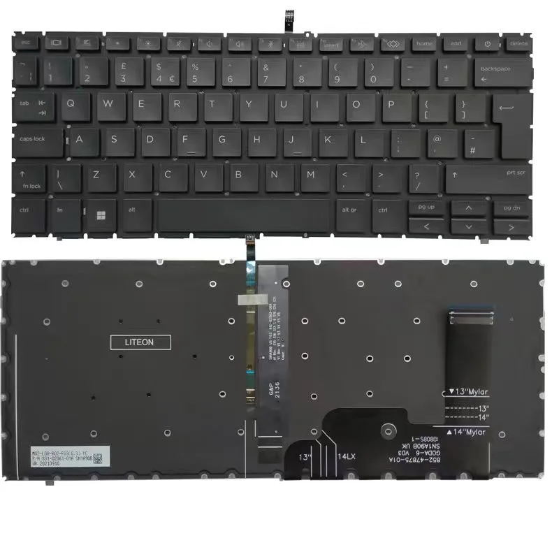US/UK/FR/LA/SP Layout Backlight Backlit Keyboard For HP EliteBook 835 830 840 845 G9 G10 G11 Black Color