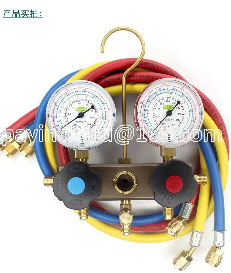 Air Conditioning Fluorometer Refrigerant Freon Snow Seed Pressure Measuring Double-Headed Composite  Gauge