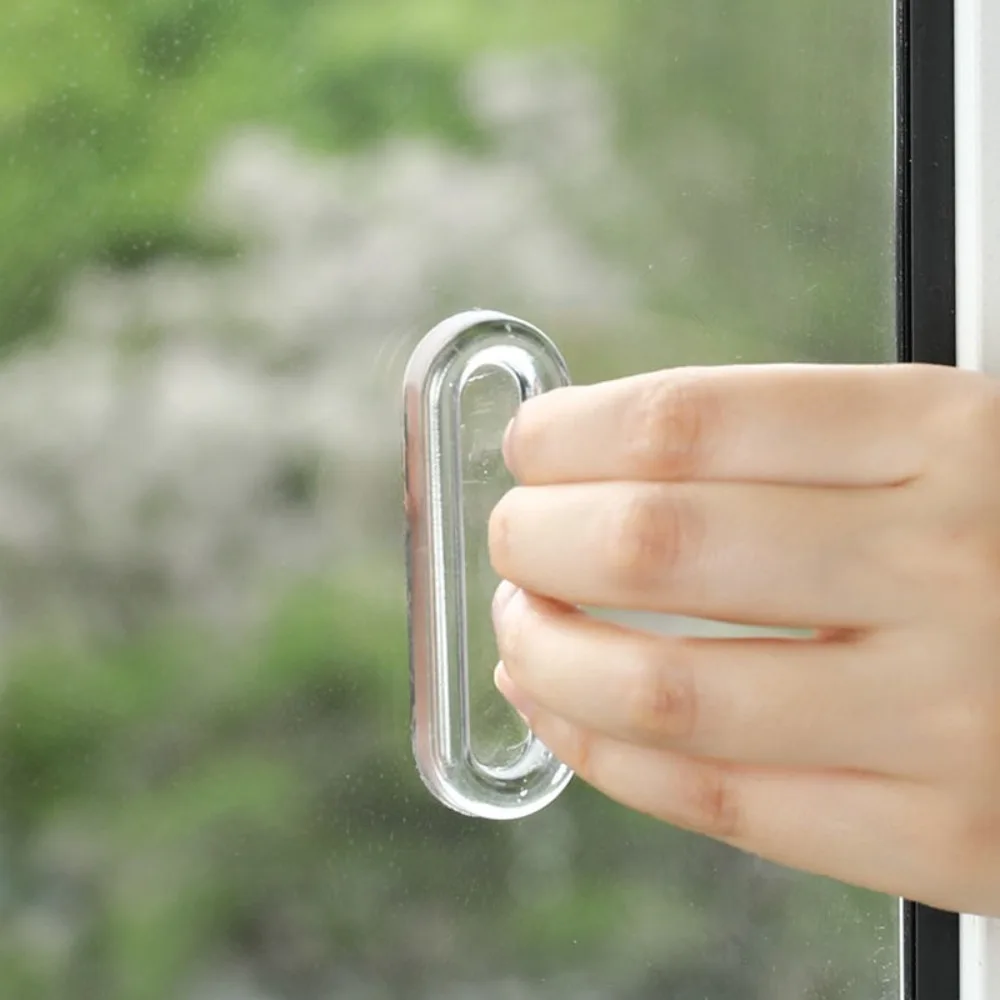 8pcs Sliding Door Handles, Non Perforated Glass Door Handles, Window Handles, Transparent Invisible Cabinet Door Handles