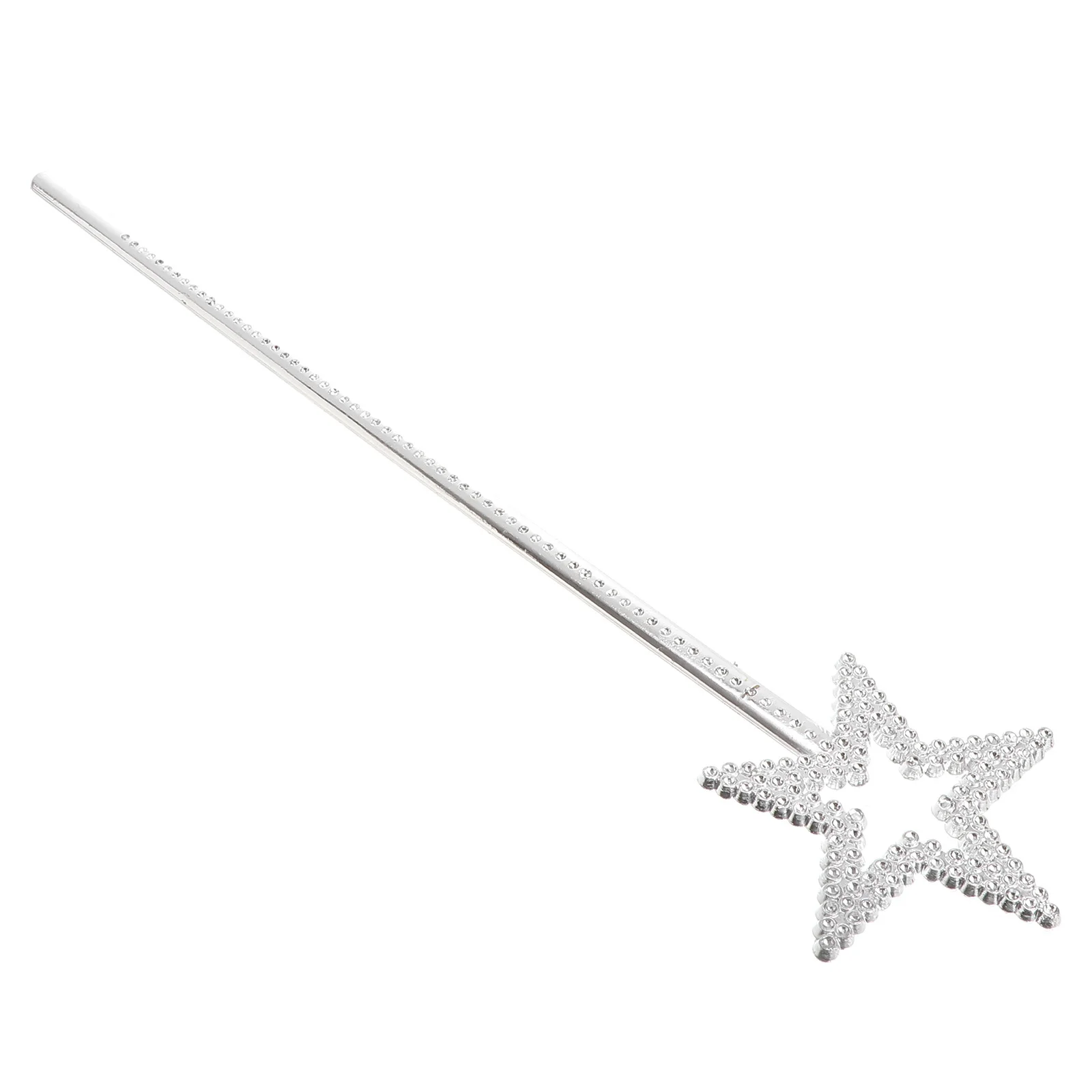 1 pezzo di bacchetta a stella lucida in ABS realizzata per il piccolo compleanno, tea party, accessori cosplay, decorazione per feste, argento