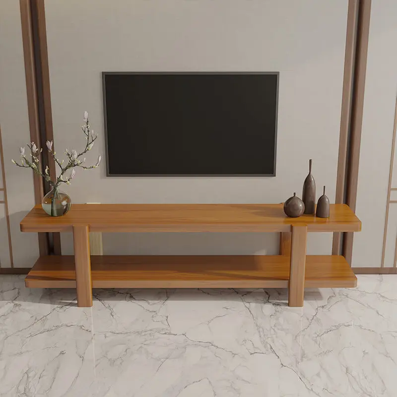 New Chinese-style Small Apartment Living Room Full Solid Wood TV Cabinet Coffee Table Combination Modern Simple Bedroom TV