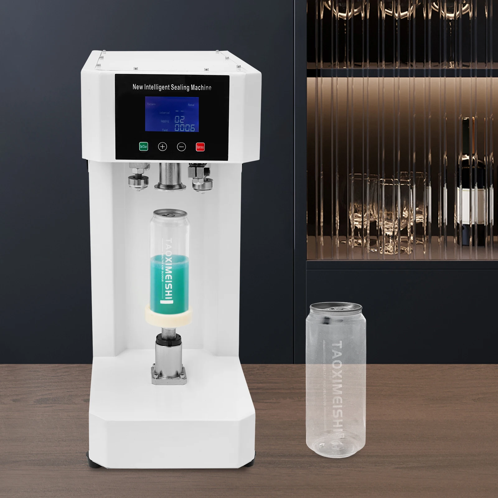 Automatyczna komercyjna zamykarka do puszek z antypoślizgowymi nóżkami, komercyjna zamykarka do puszek z napojami do zamykania puszek plastikowych i aluminiowych.