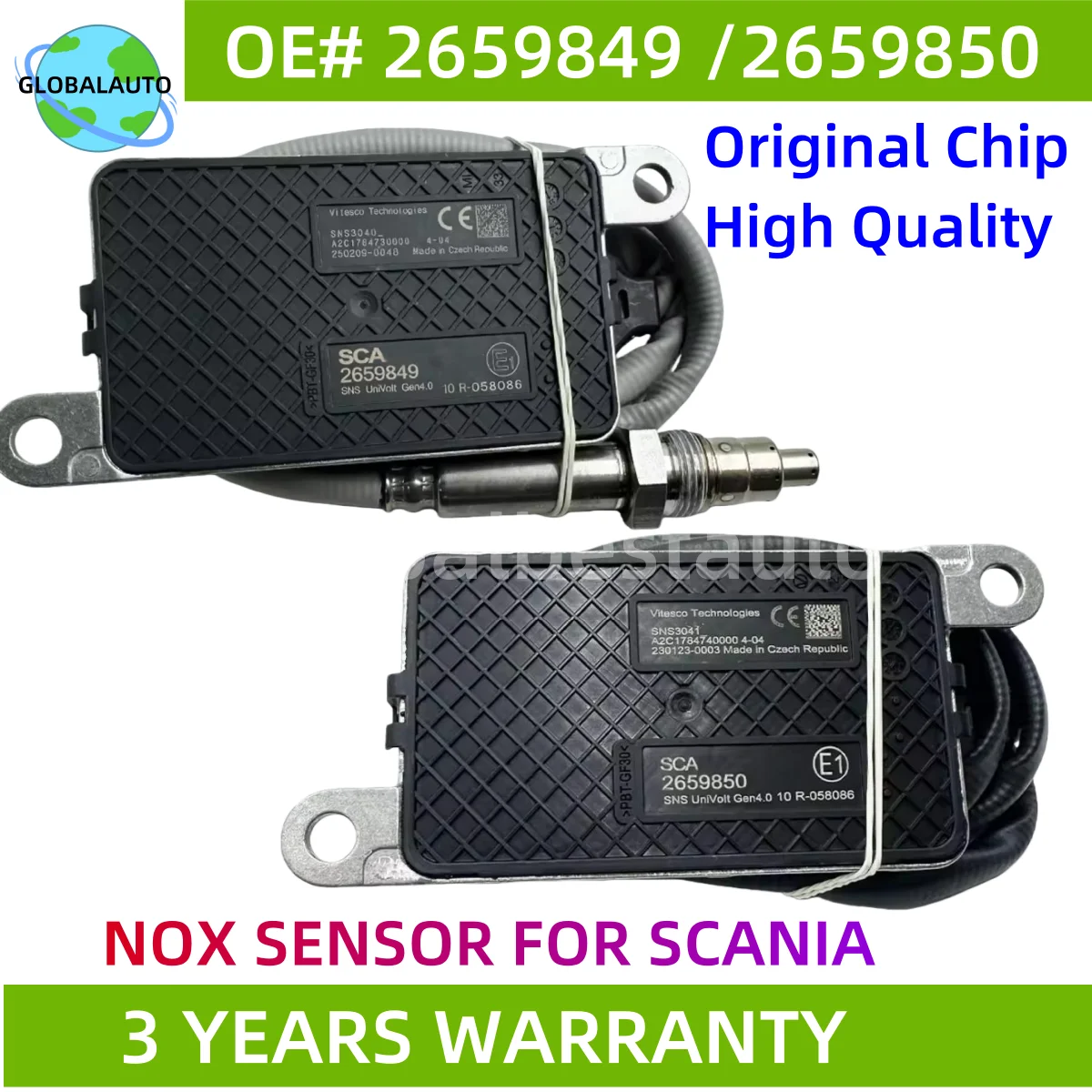 

OEM SNS3040 2659849 / SNS3041 2659850 High Quality forNGK Probe Nitrogen Oxide Sensor Nox Sensor For Scania 2294290 2294291