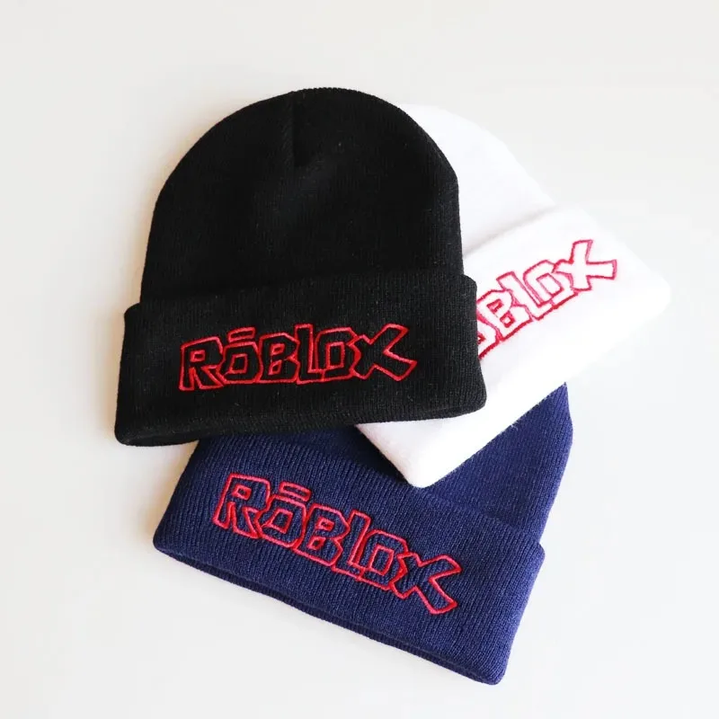 قبعة محبوكة مطبوعة برسوم كارتونية من Game Roblox للجنسين، أغطية رأس للطلاب، هدية عيد ميلاد محيطية #1