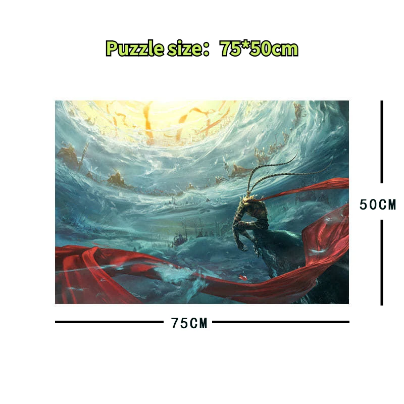 75*50cm Adult 1000 Pieces Paper Jigsaw Puzzle WUKONG High Difficulty Decompression Puzzle Birthday Gift  Educational Toy