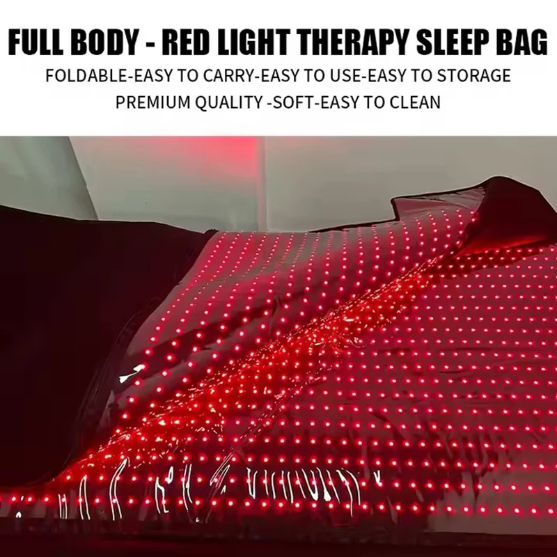 Tapete infravermelho de terapia de corpo inteiro, tamanho grande, 660, 850nm, saco de dormir, 160cm, 180cm, led, terapia de luz vermelha, tapete de cama para cuidados de saúde corporal