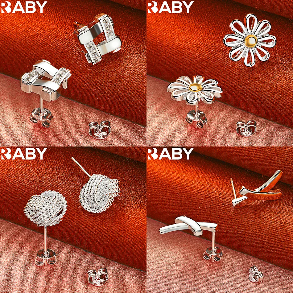 

URBABY 925 Sterling Silver Earrings Stud Earrings For Women Charm Trend Birthday Gifts Fashion Party Fine Jewelry
