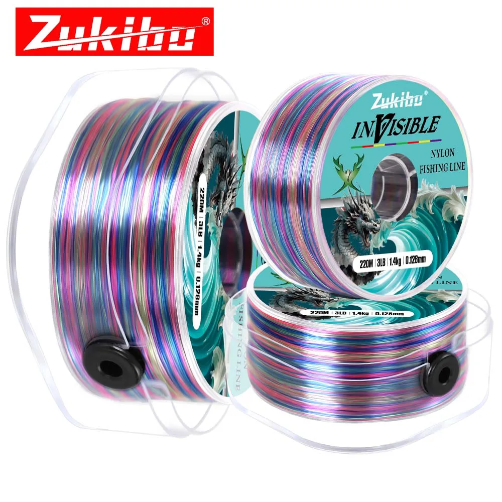 ZUKIBO JIAOLONG Nylon Fishing Line Japan Mono Line Invisible 220m 350m Fly Line Super Strong Monofilament Nylon Carp Fish Line