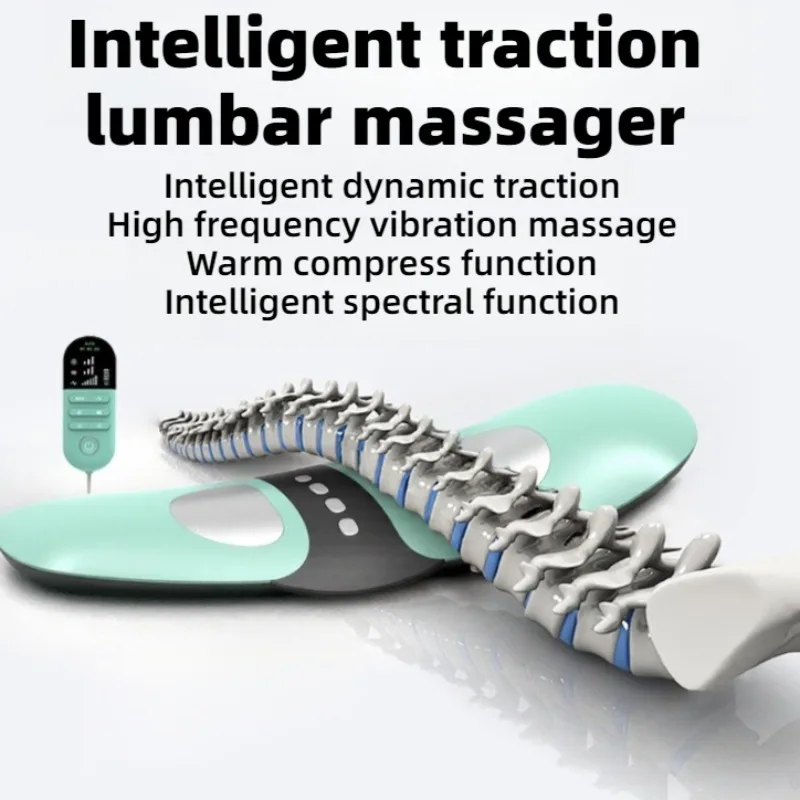 Multifunctional Lumbar Spine Massager High Frequency Vibration Red Light Heating Waist Massager Intelligent Ems Massage Tool