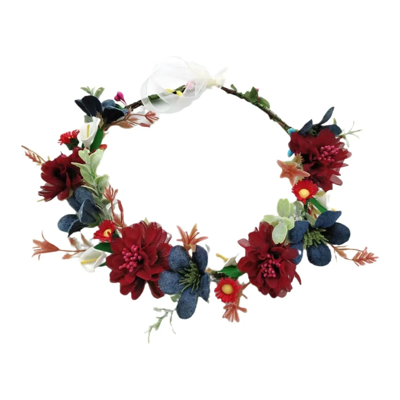 1pcs Floral Garland Wreath Tiaras Wedding Crown for Women Girls Boho Flower Headbands Hair Accessories Jewelry Gifts Wholesale