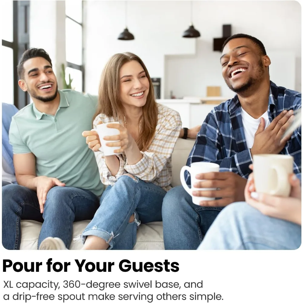 Bollitore elettrico con controllo della temperatura, 5 indicatori luminosi LED preimpostazioni, infusore per tè rimovibile