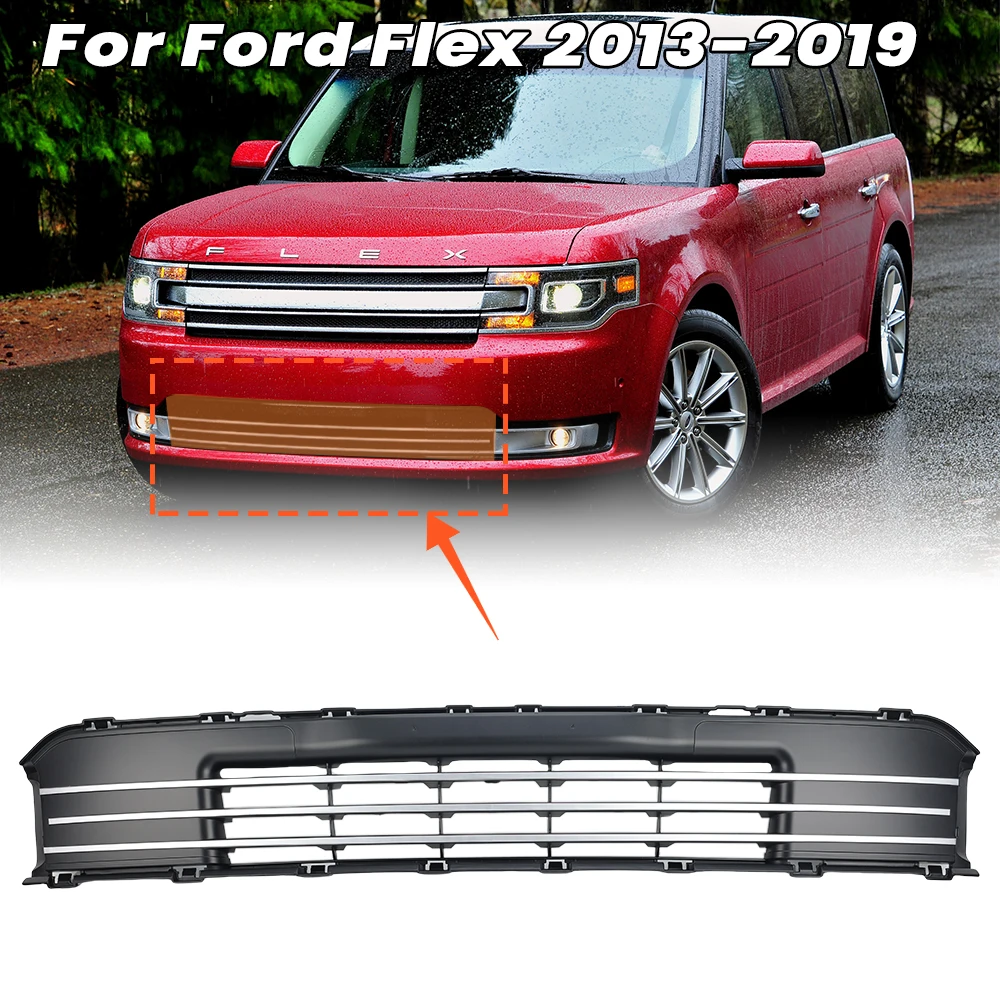 Front Bumper Lower Grille for Ford Flex 2013-2019 ABS Mesh Bumper Decorative Trim Racing Grills Black FO1036151 cars accessories