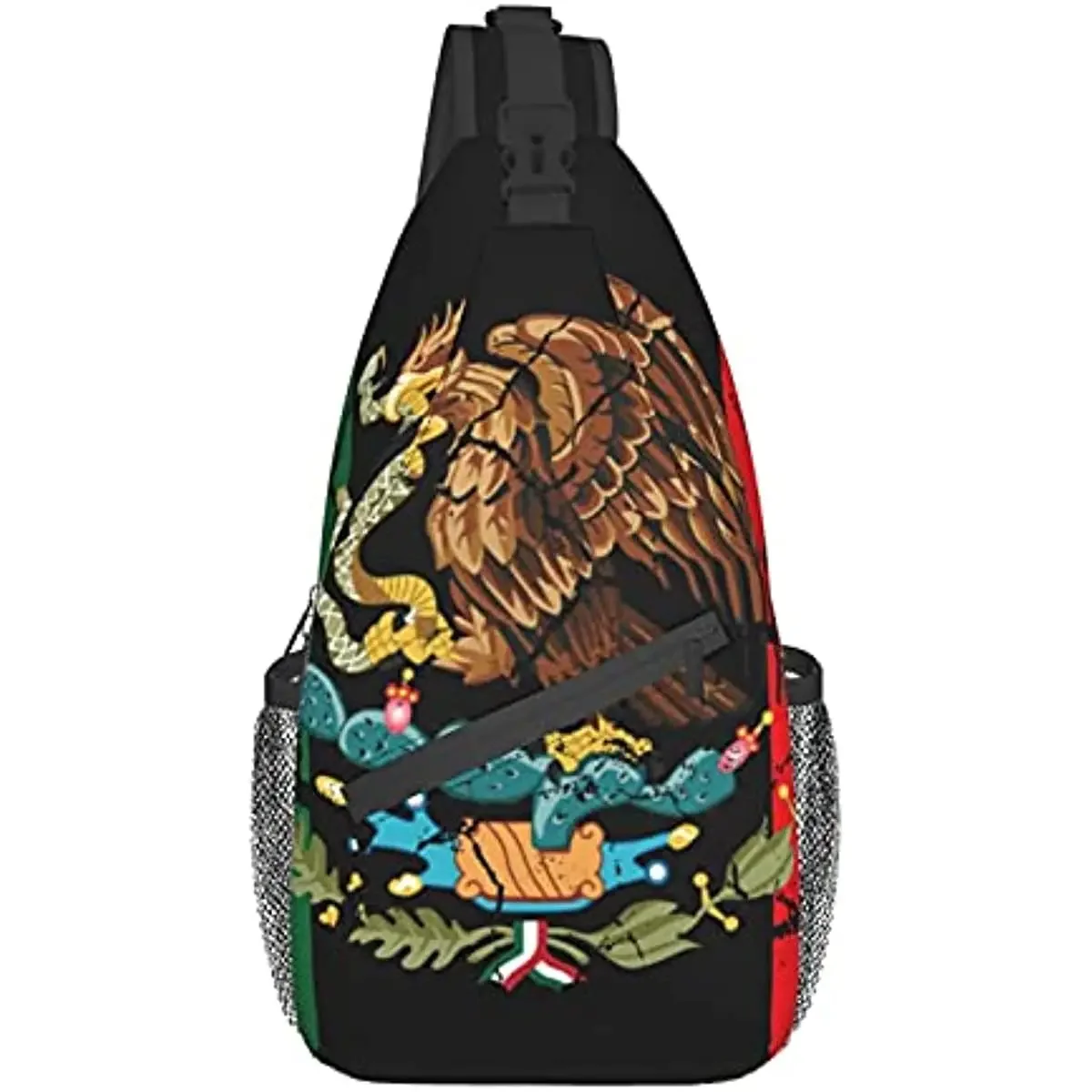 Mexico Flag Crack Chest Bags Crossbody Bag Daypacks for Hiking Sports for Teens Sling Bag Shoulder Backpacks