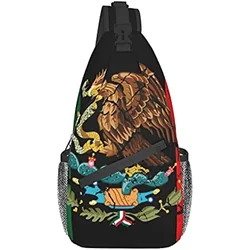 Mexico Flag Crack Chest Bags Crossbody Bag Daypacks for Hiking Sports for Teens Sling Bag Shoulder Backpacks