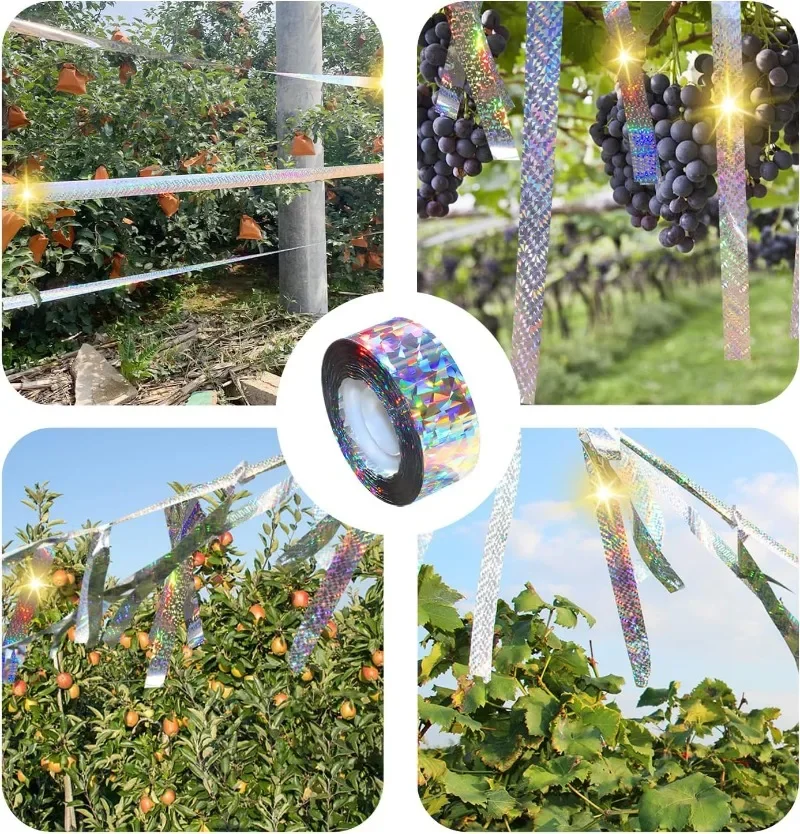 Bird Reflective Tape Repellent Scare Double Sided Flashing Physical Deterrent Pigeons Garden Orchard Bird-proof Scare Strips view 6