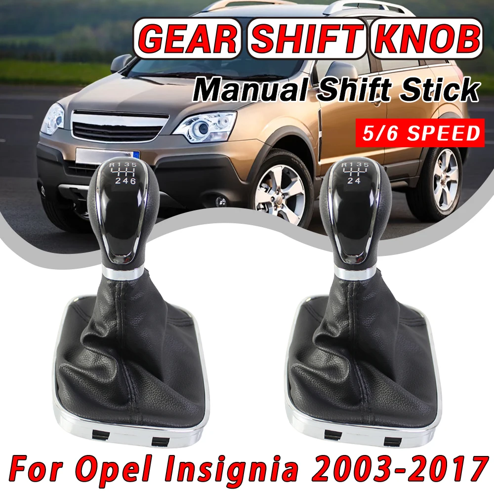 NEW Car Manual Shift Gear Knob Leather Boot 6 Speed For OPEL VAUXHALL Insignia 2008 2009 2010 2011 2012 2013 2014 2015 2016 2017