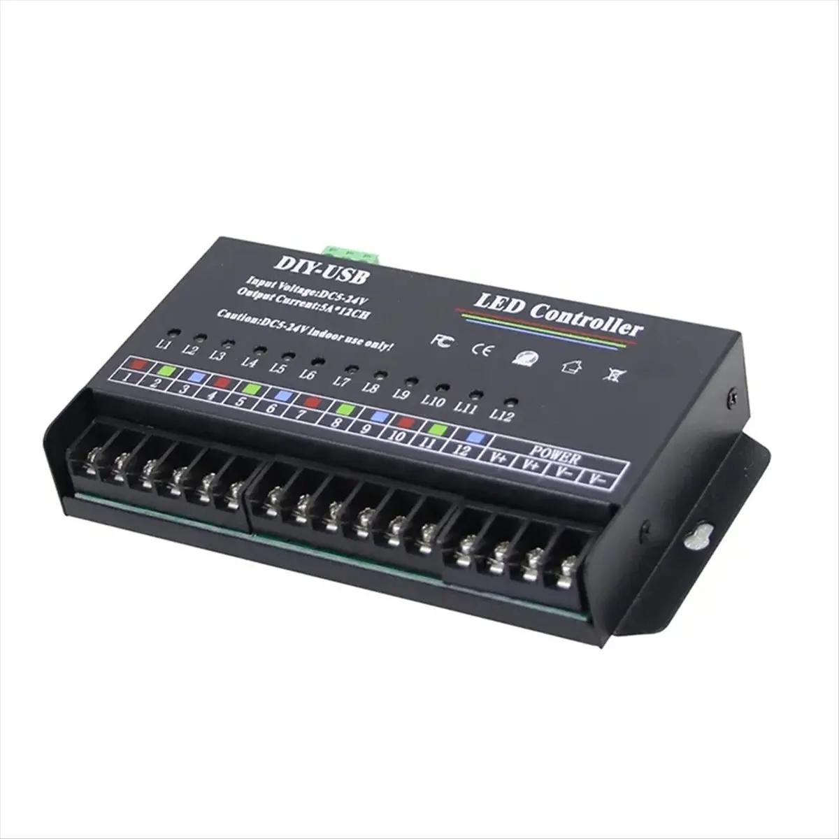 【DT56】DIY Autonomous Programming Controller 12Way Programmable USB DIY LED RGB Controller for 3528 5050 Strip Module