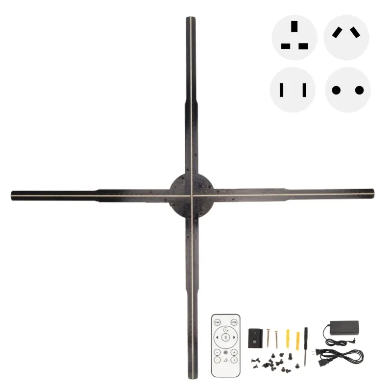 3D Hologram Fan HD 722 LED Support Phone APP PC WiFi Holographic Advertising Display with Remote Control