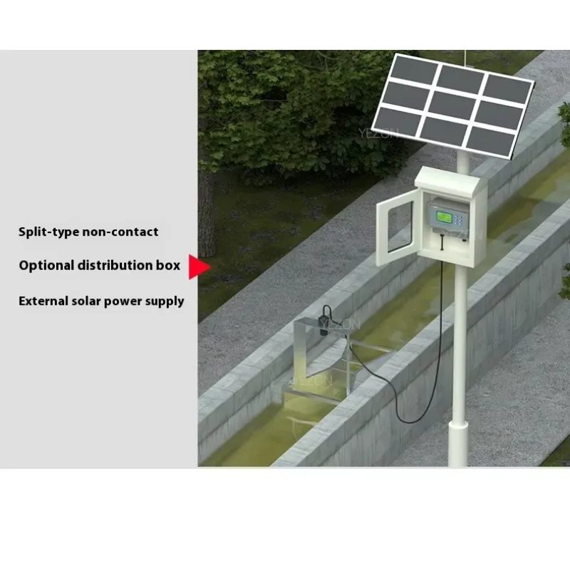 220V Ultrasonic Open Channel Flow Meter for Sewage River Flow for Barlow Tank Triangular Rectangular Weir Testing Equipment