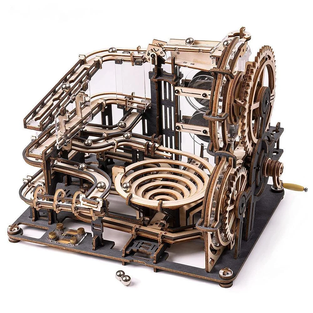 

3D Wooden Puzzle Games Assembly Marble Night City Waterwheel Model Toys for Children Kids Birthday Christmas Gift