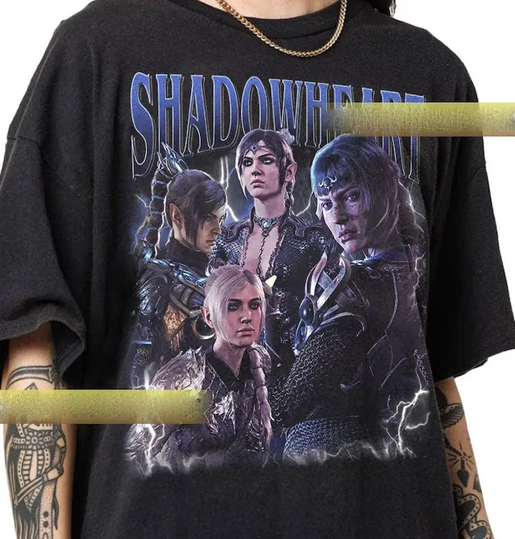 

NEW Shadowheart Baldurs Gate 3 Vintage T-Shirt Men's Tops Men Clothes T-Shirt Female Clothes Graphic T Shirts Man Funny