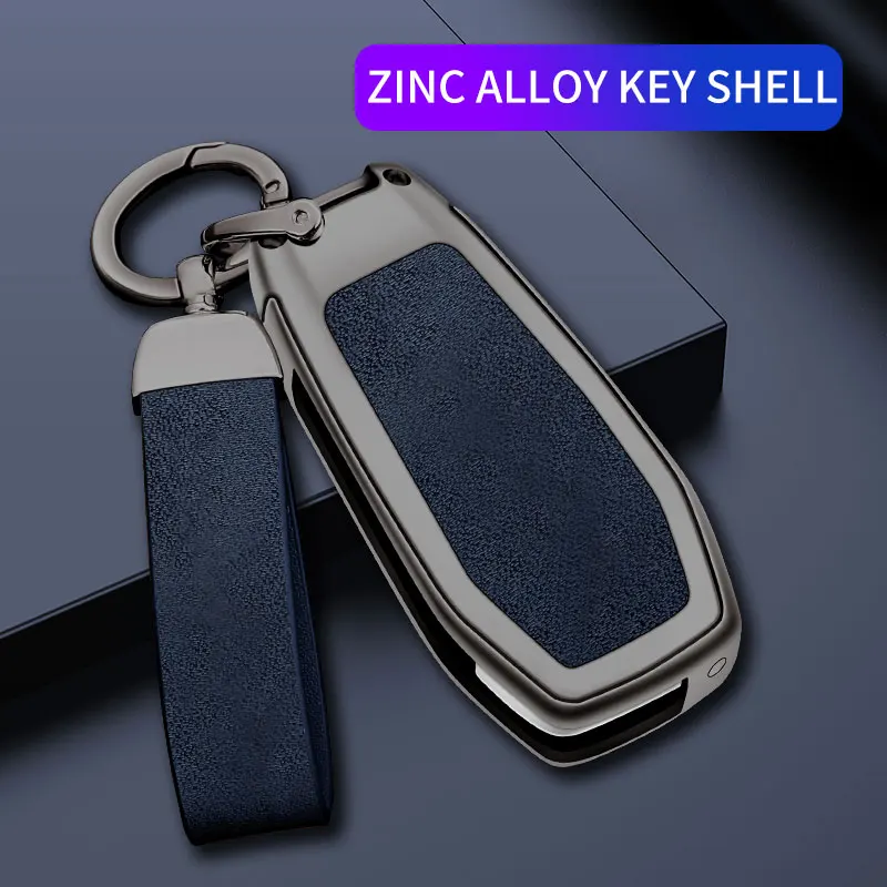 New car TPU zinc alloy key case suitable for Ford Ranger 2018 car key cover car metal key case car interior accessories