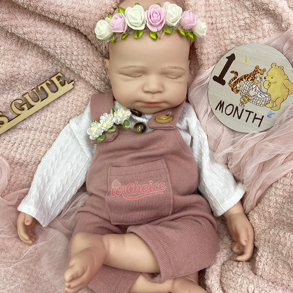Doll Enthusiast Realistic 20 Inch Washable Silicone Reborn Doll Pascale Sleeping Hand-Painted 3D Veins Reborn Doll Spain Gift