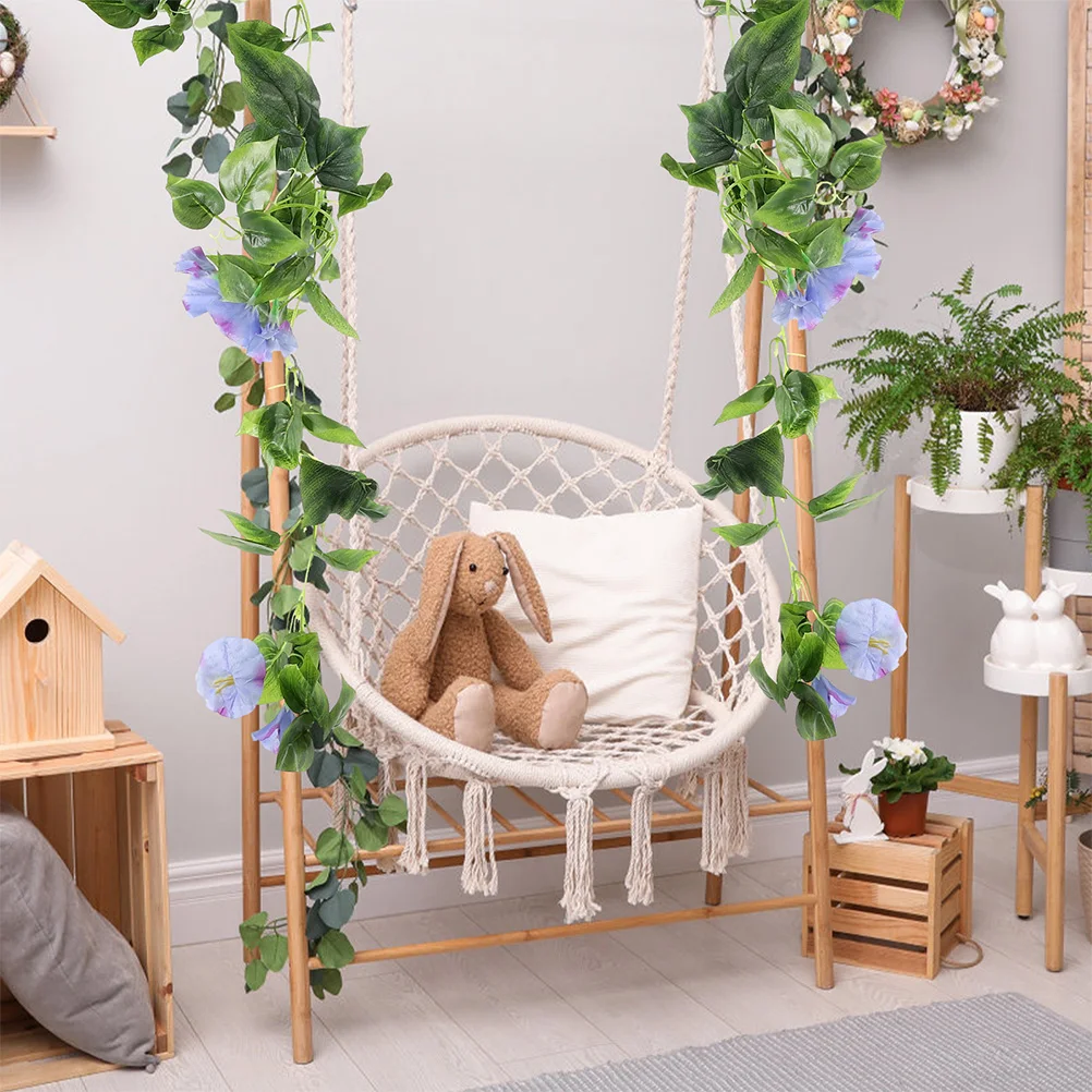 

2Pcs Artificial Morning Glory Flower Vine Garland Faux Floral Decorative Hanging Greenery for Wall Door Wedding Arch Backdrop