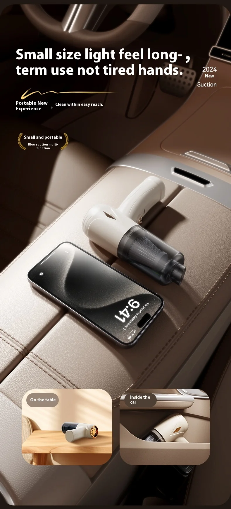2 в 1, портативный ручной пылесос, беспроводной, многофункциональный, 3000 мА, мощный, двойного назначения, для домашнего автомобиля, со светодиодной подсветкой