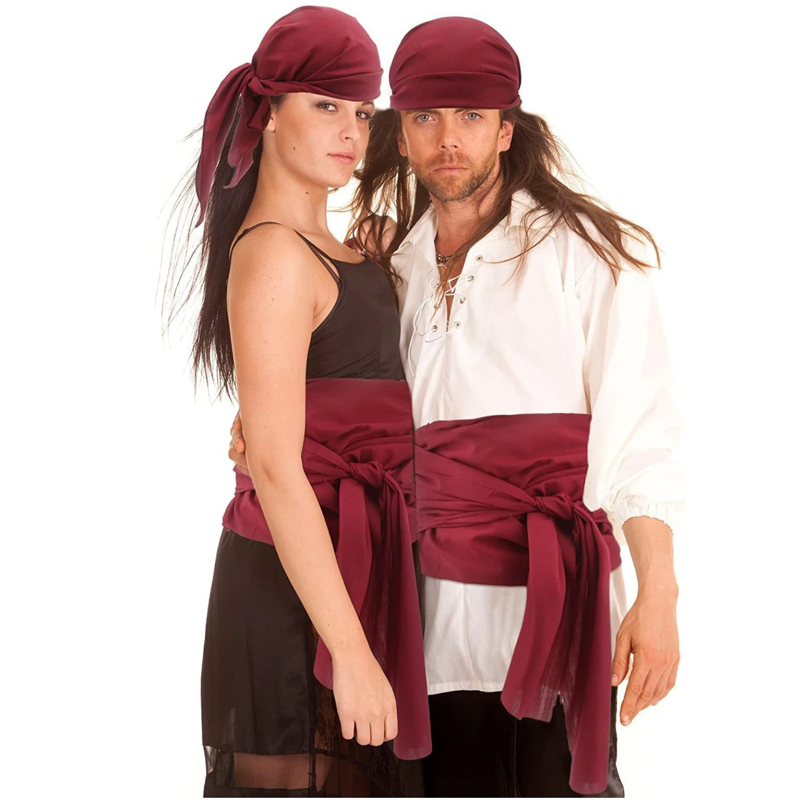 Medieval Retro Pirate Linen Headscarf Belt Accessories Men Women Renaissance Viking Dress Accessories Halloween Party Costumes