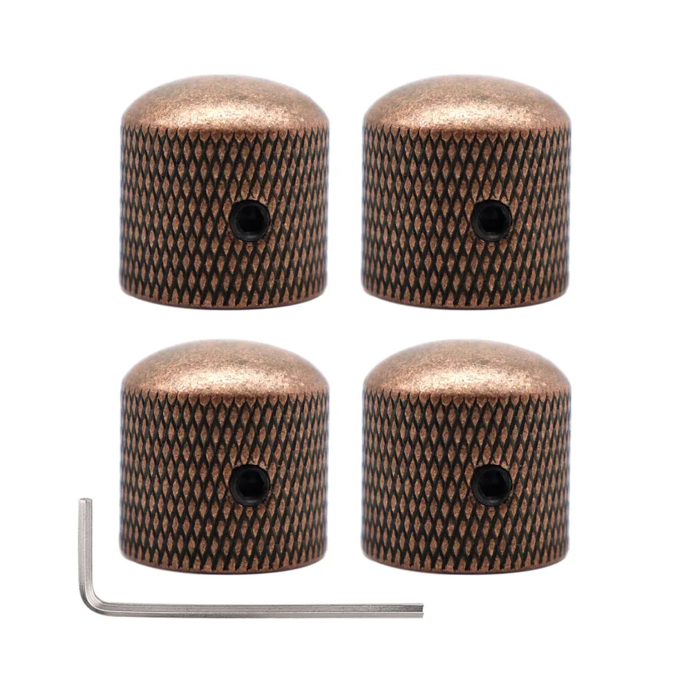 3 Stück/4 Stück Metall-Kuppelknöpfe für E-Bass, Lautstärkeregler mit Schraubenschlüssel, Bronze/BK/CR/GD/Schwarz Nickel – Detail 11