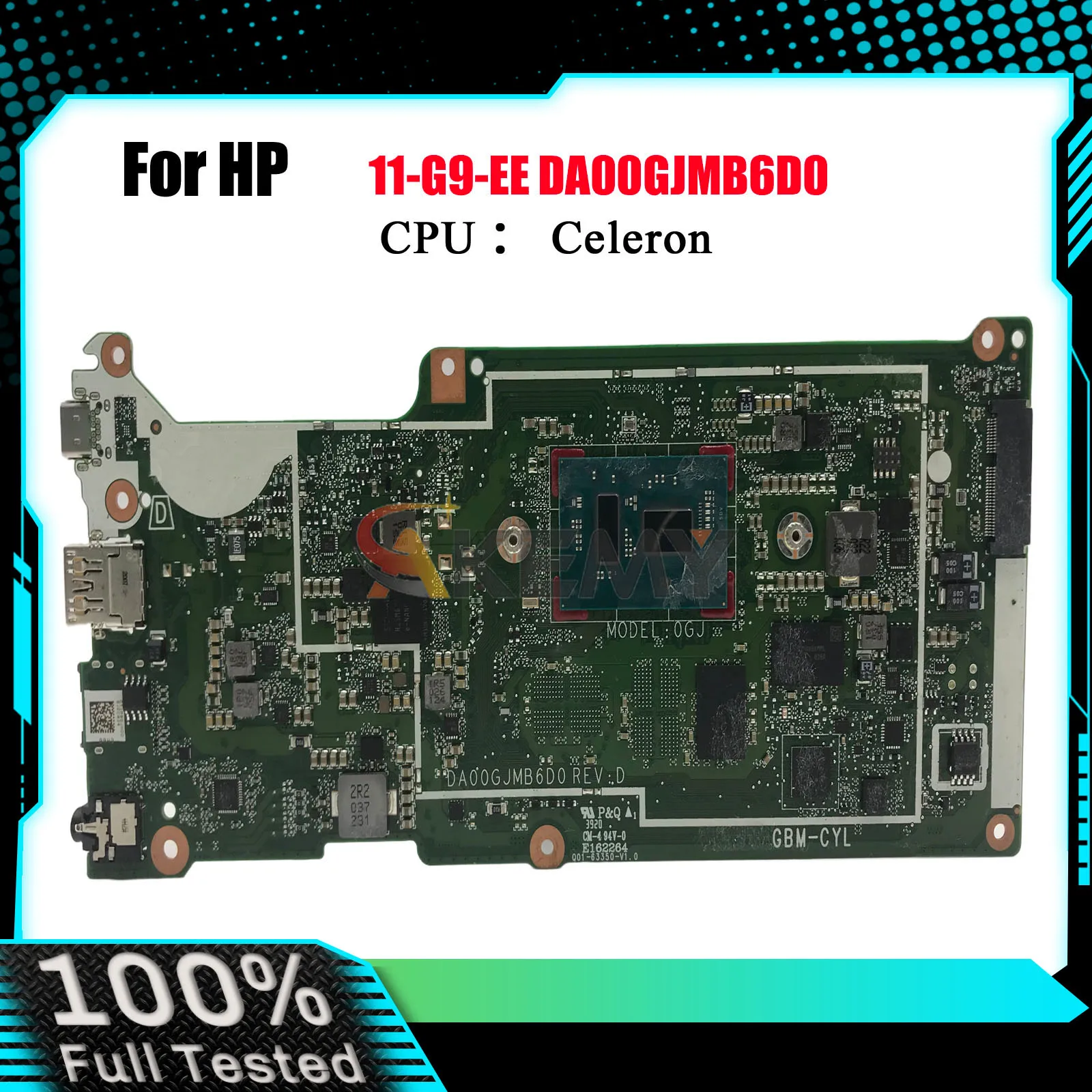 

DA00GJMB6D0 Материнская плата для ноутбука HP Chromebook 11 G9 EE с процессором N4500 и ОЗУ 32 ГБ SSD 100% полностью протестирована