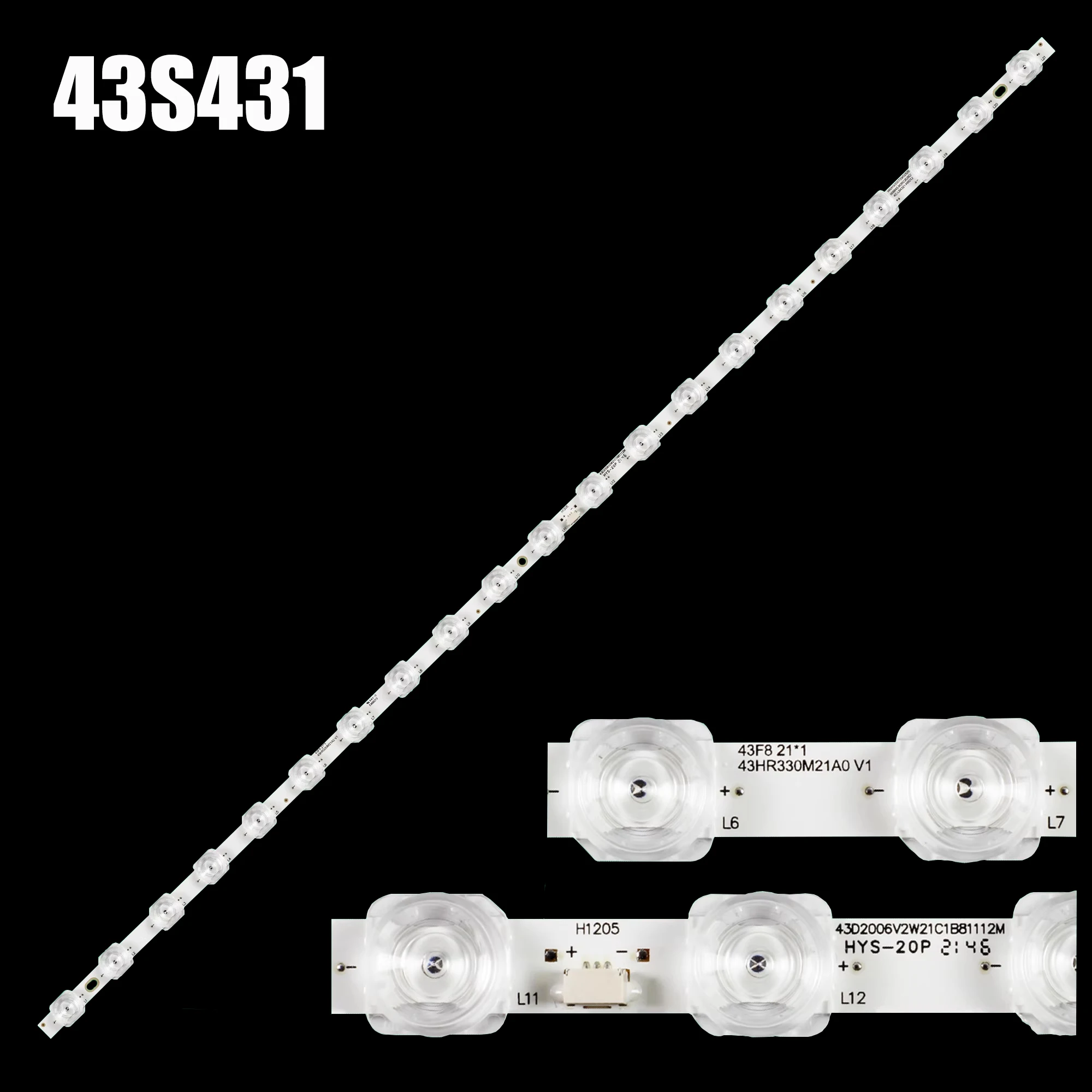 Strip lampu latar LED untuk TCL 43S431 43S433 43S434 43S435 43S425 43S425LAAA 43S425LABA 43S425VDBA 43S425VDBA 43S425VDBA