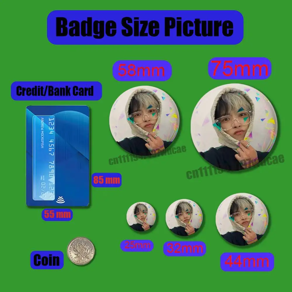 For Rapper Singer H-Hongjoong Badge Case Custom Pin Insignia Emblem Round Clothes Brooch Button Laser Cover