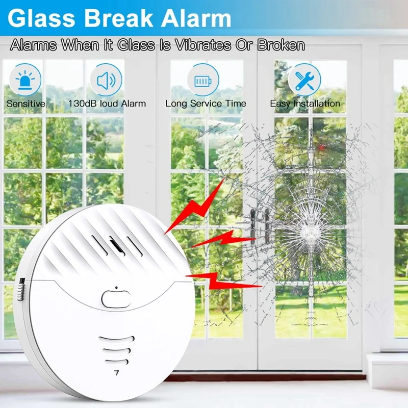 Tuya Smart Wifi Alarm Door And Window Vibration Sensor Security Protection Alert Works With Alexa, Smart Life