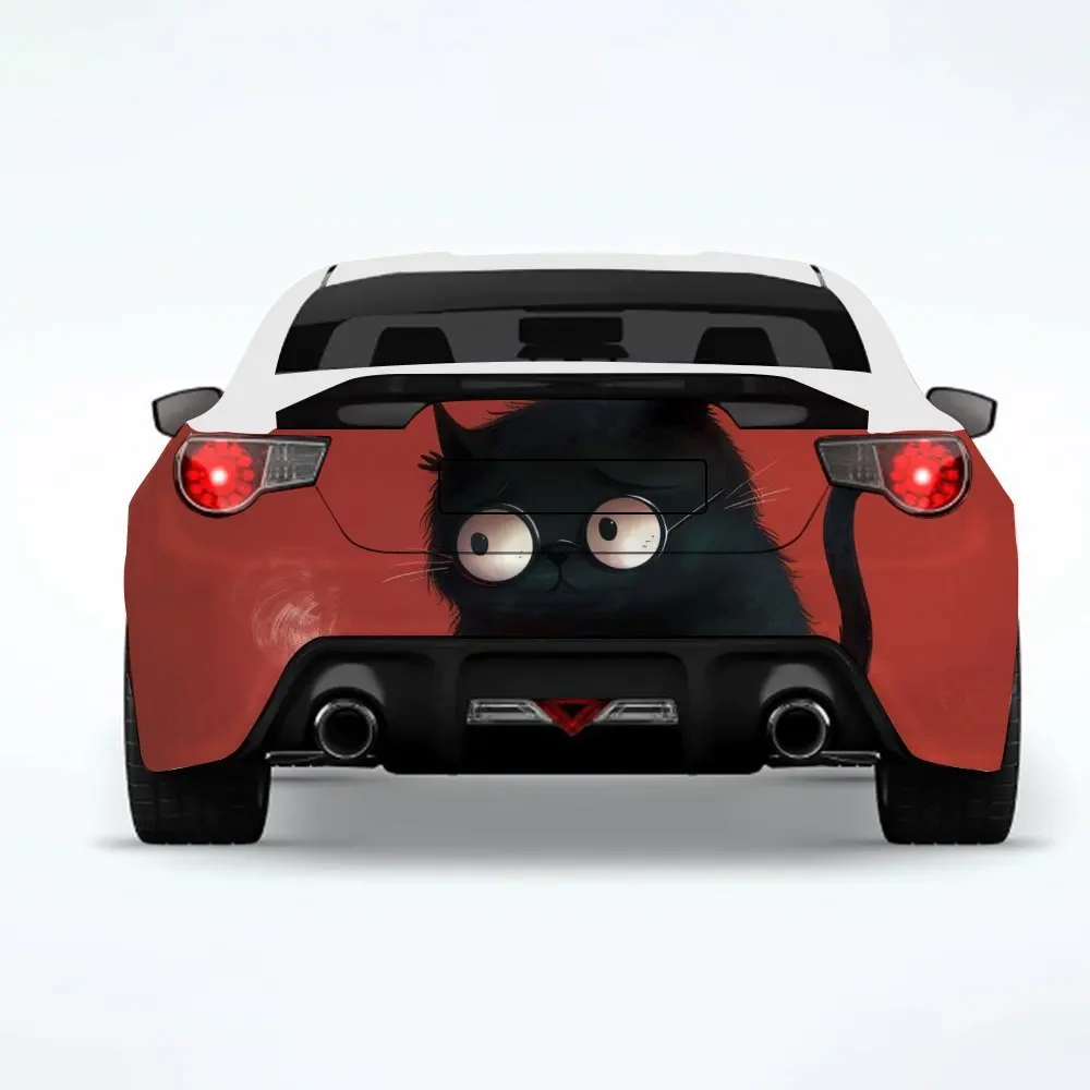 

Intellectual_Black_Cat_Reading Car Sticker-Vinyl Decal for Car Rear, Waterproof Self-Adhesive Vinyl Stickers for Vehicle Tail &