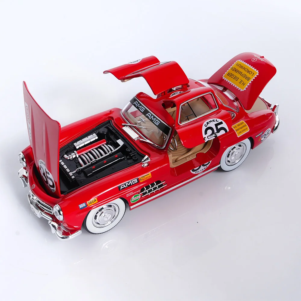 Red Alloy Model Car Rear Styling and Chrome bumper details