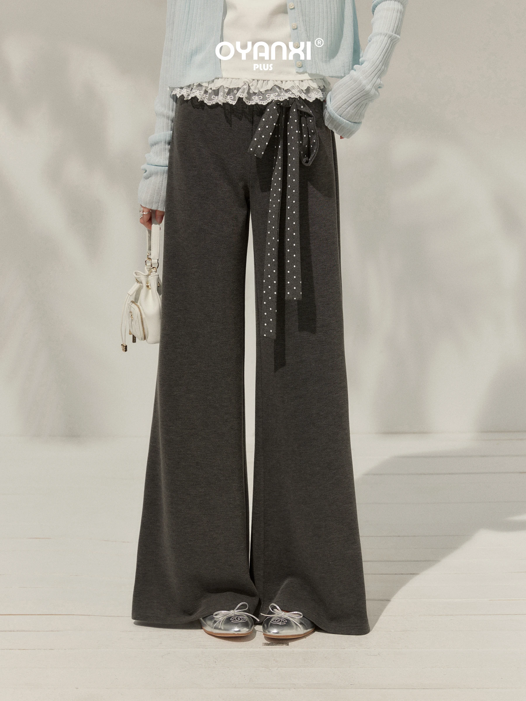 

Casual High Waist Wide Leg Pants Draped Loose Fit Straight Cut Spring New Style plus Size Women's Comfortable Leisure Trousers