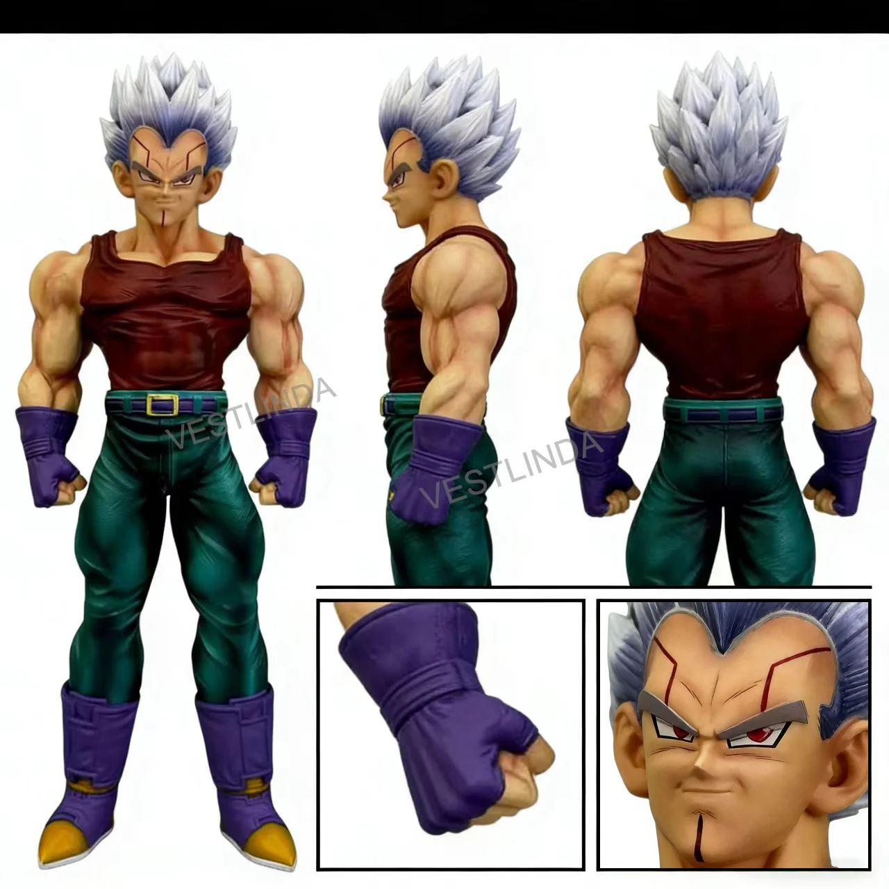 Modèle Super Saiyan Vegeta en PVC, robot humanoïde articulé, bras remplaçables, collection Anime Dragon Ball, décoration de bureau, jouets