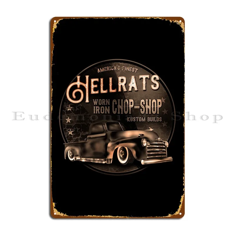 Hellrats Rat Rod Chop Shop Metal Plaque Design Club Design Create Custom Tin Sign Poster