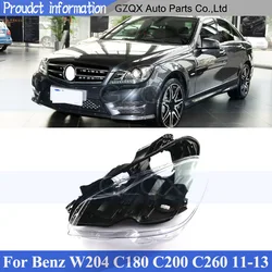 CAPQX For Mercedes-Benz W204 C180 C200 C260 2011-2013 Front Headlight Base Cover Back Lid Head Lamp Back House Rear Shell