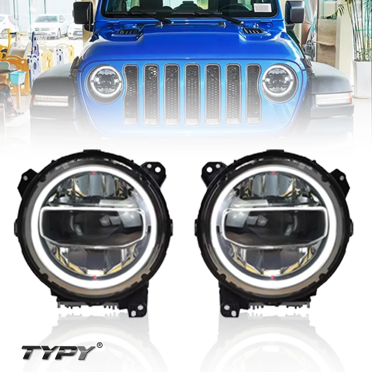 

TYPY New Headlights Upgrade Retrofit Full Headlights For Jeep Wrangler 2018-2024 Trun Signal Daytime Running Lights