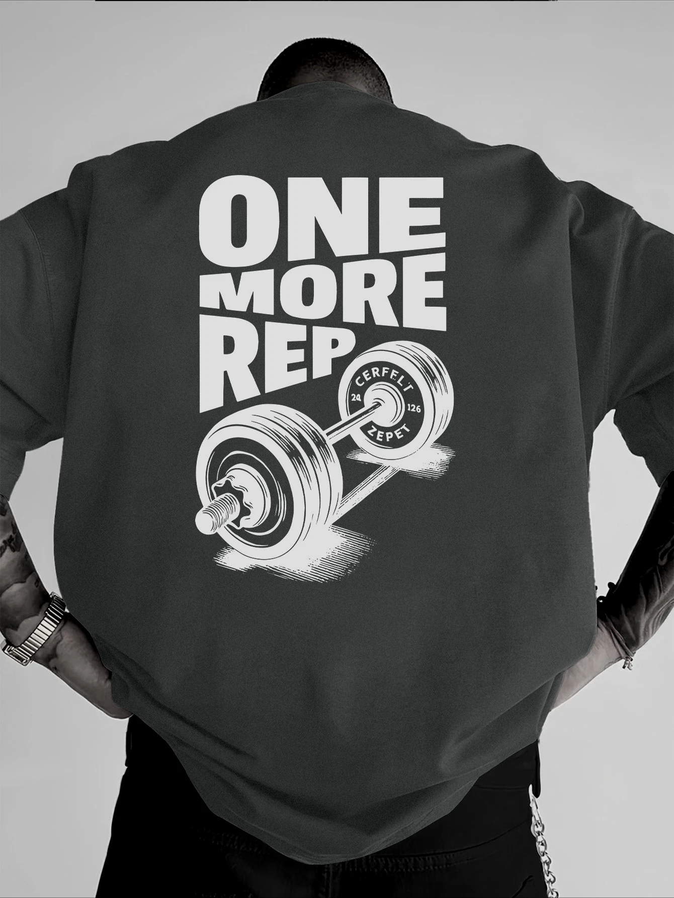 Heren T-shirt Vintage Grappige Gym Workout EEN MEER REP Gewichtheffen Vrouwen Streetwear Katoen Oversized Tees Korte Mouw Losse Top