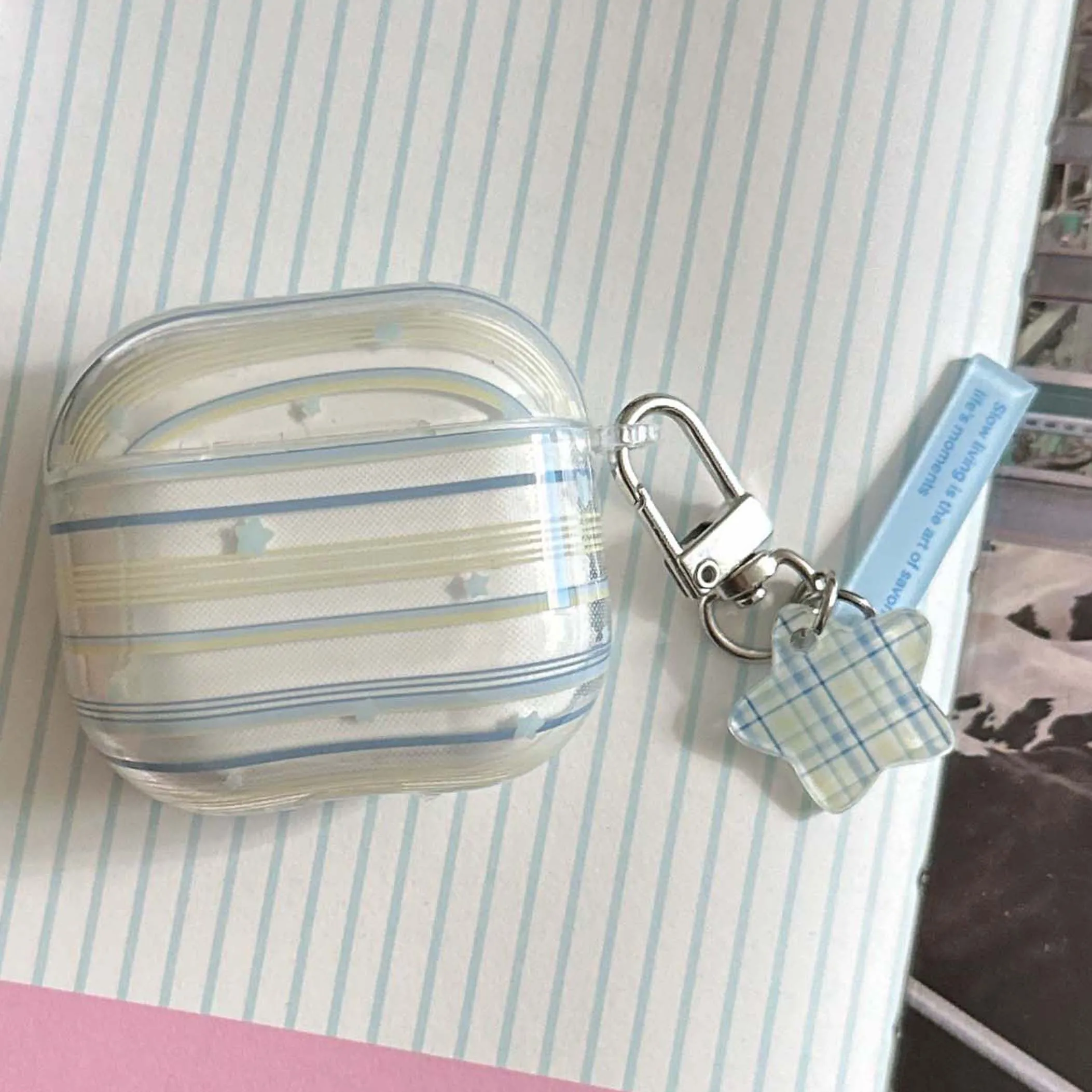 Funda para auriculares Ins imd, caja de carga inalámbrica bluetooth para apple airpods 3 4 pro 2nd 2 1, funda colgante para auriculares