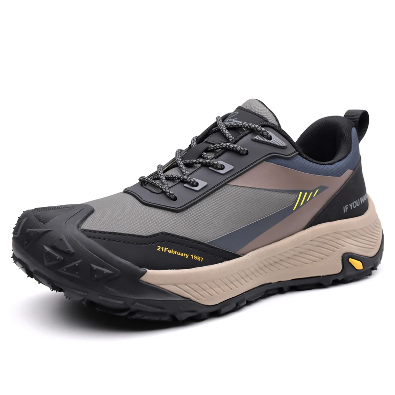 

Lace-Free Men's Shoes Spring Men's Outdoor Mountaineering Lightweight Sports and Leisure Running Non-Slip Thick-Soled Heightenin