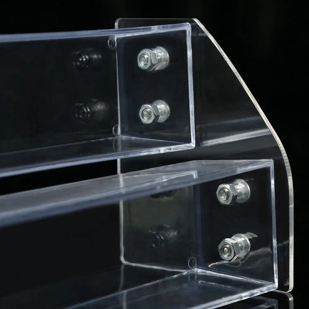 Clear Acrylic Acrylic Nail Polish Rack Sturdy and Stable Trapezoid Design Two Layer Perfume Organizer Acrylic Storage Rack