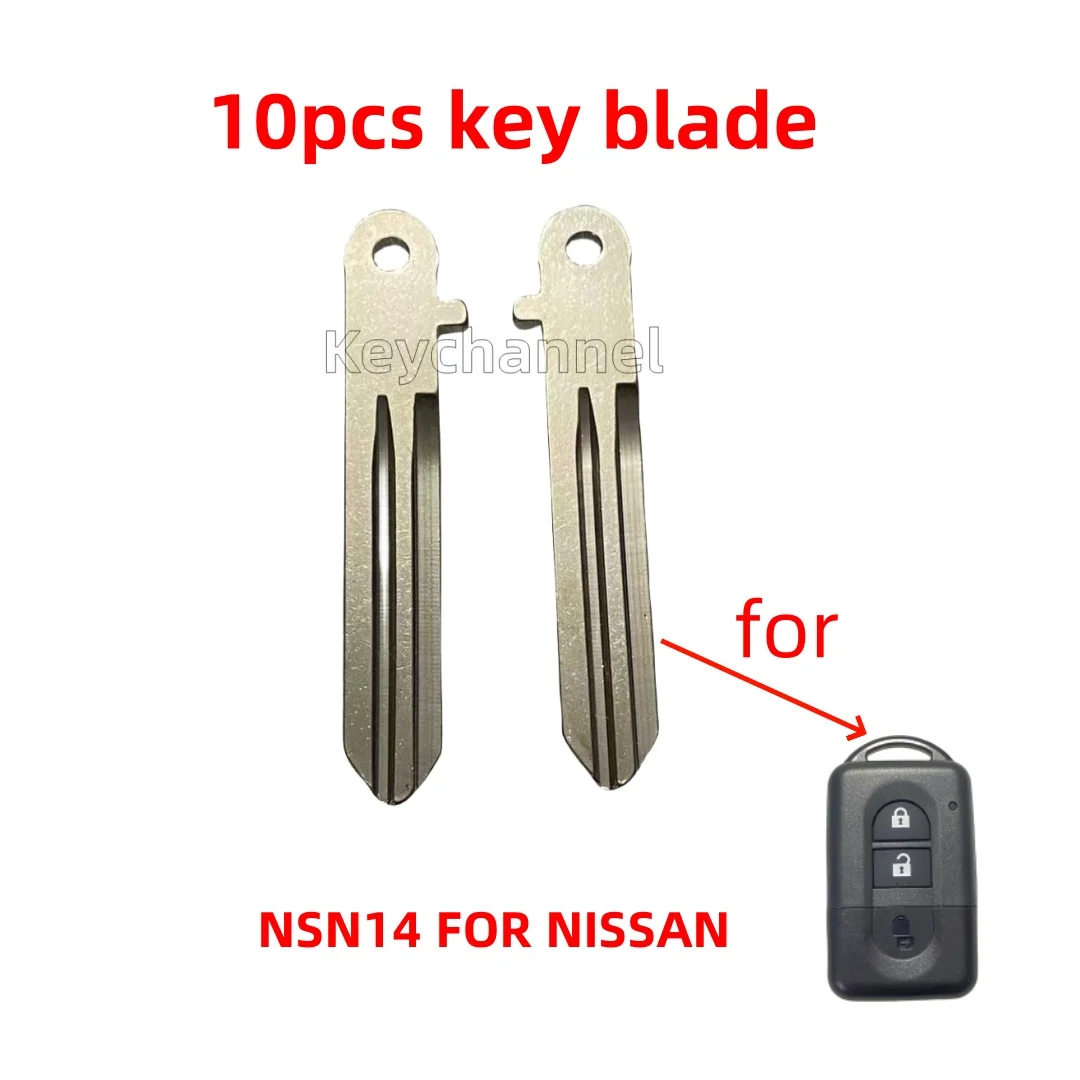 Keychannel 10pcs NSN14 Car Key Blank Keyless Fob Emergency Key Blade Smart Remote Blade for Nissan Qashqai Pathfinder X-Trail